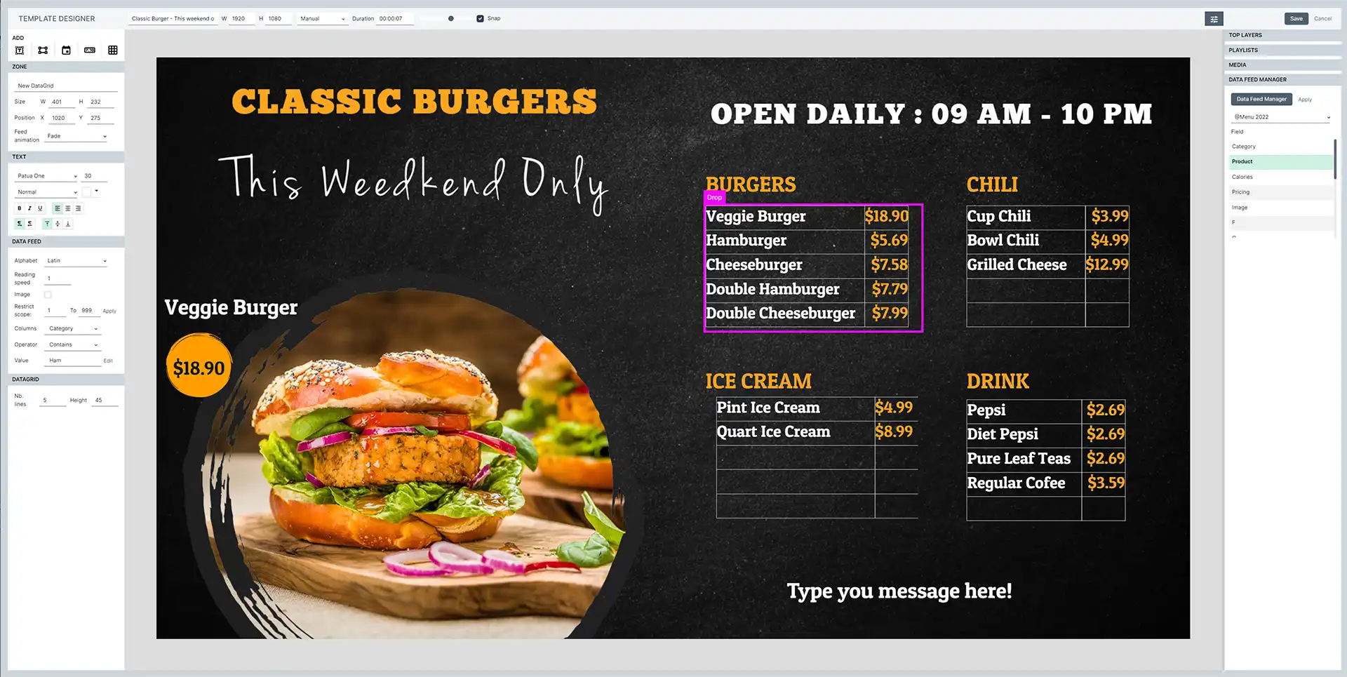Create Digital Signage Template for any Business
